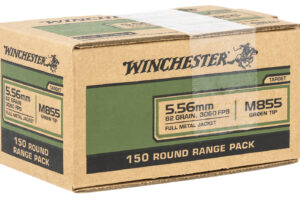 Winchester Ammo WM855150 USA M855 Green Tip 5.56x45mmNATO 62gr Full Metal Jacket 150 Per Bx/4 Case *Value Pack