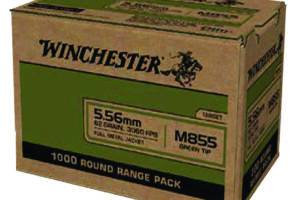 Winchester Ammo WM8551000 USA M855 Green Tip 5.56x45mmNATO 62gr Full Metal Jacket 1000 Per Box/1 Case *Sold By Case