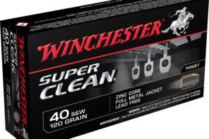 Winchester Ammo W40SWLF Super Clean  40S&W 120gr Lead Free Full Metal Jacket 50 Per Box/10 Case