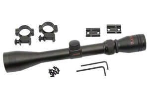 Traditions A1171 Muzzleloader Scope Pack 3-9x 40mm Duplex Reticle Matte Black Includes Medium Rings & 2 Piece Base