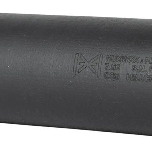Huxwrx 2748 FLOW 762 TI  30 Cal (7.62mm), 6.70" Long 1.80" Diameter, Black Titanium, 5/8"-24 tpi DT Mount