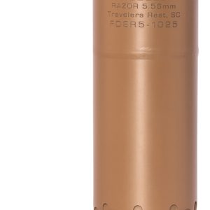 Rugged Suppressors RZRFDE556 Razor 556  22 Cal (5.56mm), 6.40" L FDE Stainless Steel, Includes 1/2"-28 M2 QD Brake