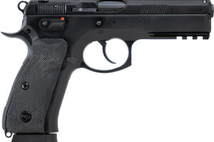 CZ-USA 89352 75 SP-01 Full Size Frame 9mm Luger 19+1 4.60" Black Steel Barrel, Black Steel Serrated Slide, Black Polycoat Steel Frame w/Beavertail & Picatinny Rail, Black Rubber Grip, Right Hand