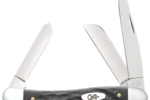 Case 18222 Stockman  Medium Folding, 2.57"/1.88"/1.71" Clip Point/Sheepsfoot/Spey Plain Mirror Polished Tru-Sharp SS Blade, Rough Black Jigged Synthetic Handle
