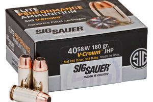 Sig Sauer E40SW250 Elite Performance  40S&W 180gr V-Crown Jacketed Hollow Point 50 Per Box/10 Case