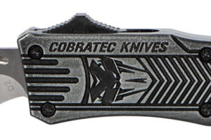 CobraTec Knives SSWCTK1STNS CTK-1  Small 2.75" OTF Tanto Plain D2 Steel Blade/Black Stonewashed Aluminum Handle Features Glass Breaker Includes Pocket Clip