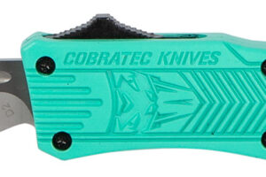 CobraTec Knives STFCTK1SDNS CTK-1 Small 2.75" OTF Drop Point Plain D2 Steel Blade/Tiffany Blue Aluminum Handle Features Glass Breaker Includes Pocket Clip