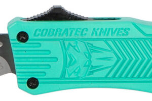 CobraTec Knives STFCTK1STNS CTK-1 Small 2.75" OTF Tanto Plain D2 Steel Blade/Tiffany Blue Aluminum Handle Features Glass Breaker Includes Pocket Clip