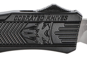 CobraTec Knives MBSTK1MTNS CTK-1 Medium 3" OTF Tanto Plain D2 Steel Blade/Black Aluminum Handle Features Glass Breaker Includes Pocket Clip