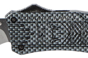 CobraTec Knives MCFCTK1MTNS CTK-1 Medium 3" OTF Tanto Plain D2 Steel Blade/Carbon Fiber Aluminum Handle Features Glass Breaker Includes Pocket Clip