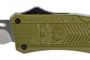 CobraTec Knives MODCTK1MTNS CTK-1 Medium 3" OTF Tanto Plain D2 Steel Blade/OD Green Aluminum Handle Features Glass Breaker Includes Pocket Clip