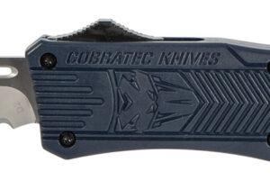 CobraTec Knives MNYCTK1MDS CTK-1 Medium 3" OTF Drop Point Part Serrated D2 Steel Blade/NYPD Blue Aluminum Handle Features Glass Breaker Includes Pocket Clip
