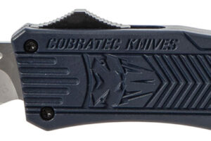 CobraTec Knives MNYCTK1MTNS CTK-1 Medium 3" OTF Tanto Plain D2 Steel Blade/NYPD Blue Aluminum Handle Features Glass Breaker Includes Pocket Clip