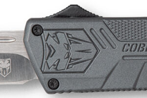 CobraTec Knives GYCTLWDNS Lightweight 3.25" OTF Drop Point Plain D2 Steel Blade/Gray Aluminum Handle Includes Pocket Clip