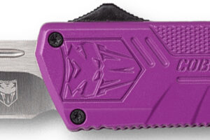 CobraTec Knives PURCTLWDNS Lightweight 3.25" OTF Drop Point Plain D2 Steel Blade/Purple Aluminum Handle Includes Pocket Clip