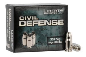 Liberty Ammunition LACD357SIG053 Civil Defense  357Sig 50gr Lead Free Fragmenting Hollow Point 20 Per Box/50 Case