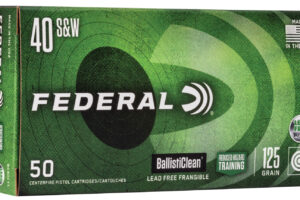 Federal BC40CT1 BallistiClean Reduced Hazard Training 40S&W 125gr Lead Free Frangible 50 Per Box/20 Case