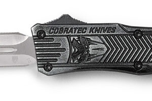 CobraTec Knives SSWCTK1SDAGNS CTK-1  Small 2.75" OTF Dagger Plain D2 Steel Blade/Stonewashed Aluminum Handle Features Glass Breaker Includes Pocket Clip