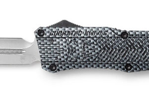 CobraTec Knives LCFCTK1LDNS CTK-1 Large 3.75" OTF Drop Plain D2 Steel Blade/Carbon Fiber Aluminum Handle Features Glass Breaker Includes Pocket Clip