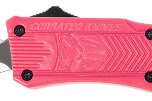 CobraTec Knives SPKCTK1SDAGNS CTK-1 Small 2.75" OTF Dagger Plain D2 Steel Blade, Pink Aluminum Handle Features Glass Breaker
