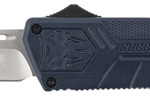 CobraTec Knives NYCTLWTNS Lightweight 3.25" OTF Tanto Plain D2 Steel Blade/NYPD Blue Aluminum Handle Includes Pocket Clip