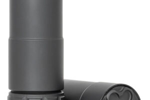 Rugged Suppressor P5122 Mustang 22 22 LR 1.06" D 1/2"-28 tpi 113dB At Ear Black High Temp Cerakote 7075-T6 Aluminum Baffles/Tube Titanium Mount
