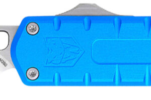 CobraTec Knives CTEBLUM390DNS Enforcer 3.25" OTF Drop Point Plain M390 Steel Blade/Blue Aluminum Handle
