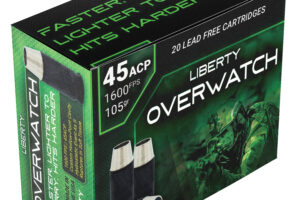 Liberty Ammunition LAOW451051600 OverWatch  45ACP 105gr Open Cavity Design 20 Per Box/50 Case