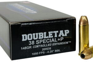 DoubleTap Ammunition 38SP148CE   38Special 148gr Controlled Expansion JHP 20 Per Box/50 Case