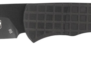 CobraTec Knives CTCLNHRBLK Cyclone Hidden Release 3" Flip Open Plain Black TiCN D2 Steel Blade, 4" Black Aluminum Handle