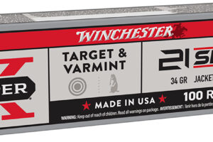 Winchester Ammo X21JHP Super X  21Sharp 34gr Jacketed Hollow Point 100 Per Box/20 Case