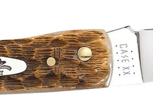 Case 00245 Sod Buster Jr. Plain Peach Seed Jigged Amber Bone Handle