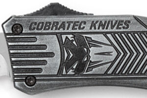 CobraTec Knives MSWCTK1MDNS CTK-1 American Flag Medium 3" OTF Drop Point Plain Stonewashed D2 Steel Blade, 5" Black Aluminum Alloy Handle