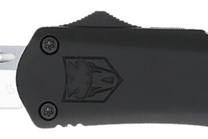 CobraTec Knives MBFS3DNS FS-3 Medium 3" OTF Drop Point Plain D2 Steel Blade, 4.50" Black Aluminum Alloy Handle