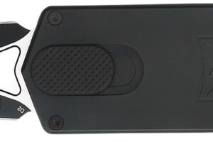 CobraTec Knives CTASPBLK ASP  1.94" OTF Dagger Plain D2 Steel Blade, 3.31" Black Aluminum Handle