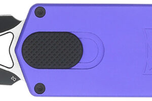 CobraTec Knives CTASPPUR ASP  1.94" OTF Dagger Plain D2 Steel Blade, 3.31" Purple Aluminum Handle