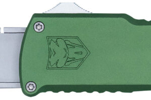 CobraTec Knives CTOTFUTODG Utility OTF Plain Aluminum Blade, 3.38" OD Green Aluminum Handle