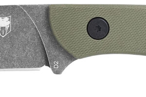 CobraTec Knives SD2DNSODGGEN2 Skinner Gen II 3.50" Fixed Plain Stonewashed D2 Steel Blade, 4.31" OD Green Textured G10 Scales Handle w/Finger Ring