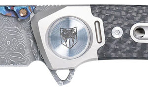 CobraTec Knives CTEMPDAMDNS Emperor 3" Folding Drop Point Plain Damascus VG-10 SS Blade, 4.25" Carbon Fiber/SS Titanium Handle