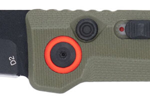 CobraTec Knives CTIFRODG Inferno 3.50" OTF Tanto Plain Black TiCN D2 Steel Blade, 4.75" OD Green Textured Handle