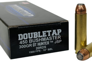 DoubleTap Ammunition 450B300SP   450Bushmaster 300gr Jacketed Soft Point 20 Per Box/25 Case