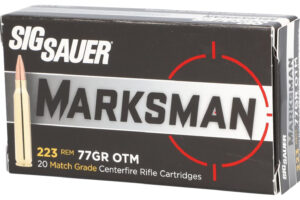 Sig Sauer E223M120 Marksman  223 Rem 77 gr Open Tip Match 20 Per Box/ 25 Case