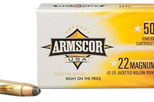 Armscor FAC22M1N USA  22WMR 40gr Jacketed Hollow Point 50 Per Box/40 Case