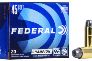 Federal C45LCA Champion Training 45Colt 225gr Semi Wadcutter Hollow Point 20 Per Box/25 Case