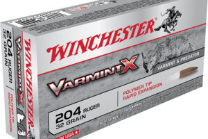 Winchester Ammo X204P Varmint X 204Ruger 32gr Polymer Tip Rapid Expansion 20 Per Box/10 Case