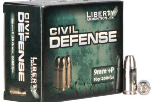 Liberty Ammunition LACD9014 Civil Defense  9mmLuger+P 50gr Lead Free Fragmenting Hollow Point 20 Per Box/50 Case