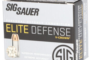 Sig Sauer E9MMA120 Elite Performance  9mmLuger 115gr V-Crown Jacketed Hollow Point 20 Per Box/10 Case