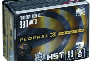 Federal P380HST1S Premium Personal Defense Micro 380ACP 99gr HST Jacketed Hollow Point 20 Per Box/10 Case